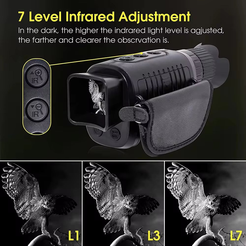Monocular Night Vision Device 1080P HD Infrared Camera 5X Digital Light Zoom Hunting Telescope Outdoor Search Full Darkness 300M