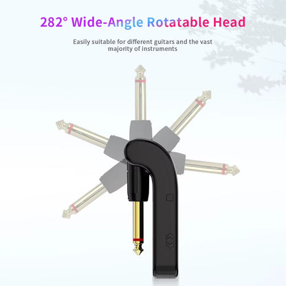 2.4G Wireless Guitar System Guitar Transmitter Receiver Set for Electric Guitar Bass 48K/16Bit Real-Time Transmission